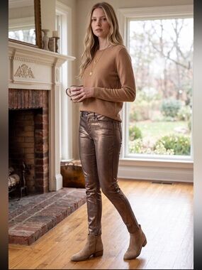 Rock & Republic Berlin Metallic Bronze Skinny Jeans Tall